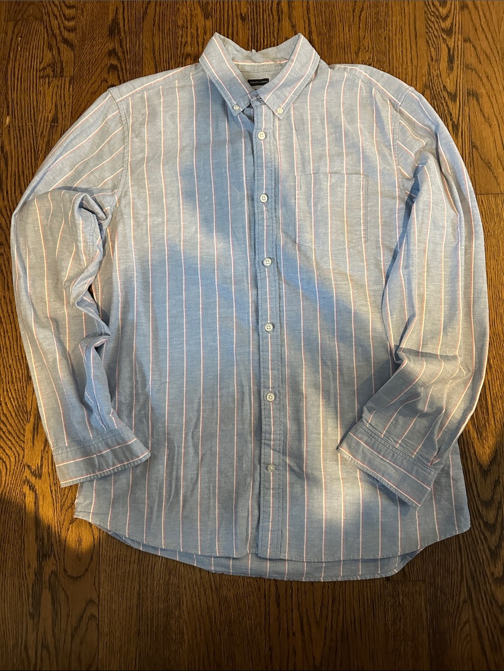 Men's Light Blue Stripe Oxford